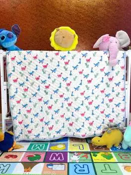 Детское одеяло с динозаврами, напечатанное вручную - 60*40 дюймов