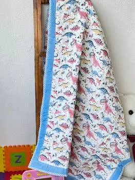 Детское одеяло с динозавром, блокпринт, 60*40 дюймов