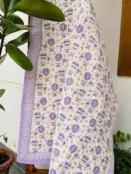 Детское одеяло с воздушным шаром и ручным блоком с принтом - 60*40 дюймов