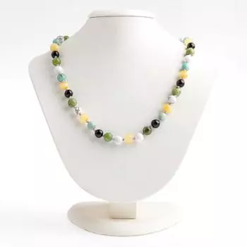 Детское ожерелье из натурального камня 6 мм, связанное узлом ожерелье