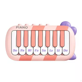 Детское пианино Игрушка музыкальная Раннее развитие Дошкольное карманное светящееся розовый