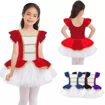 Детское платье для балета и танцев для девочек, гимнастическое трико-пачка, платье принцессы для выступления на сцене, Рождественский подарок 3-4 Years красный