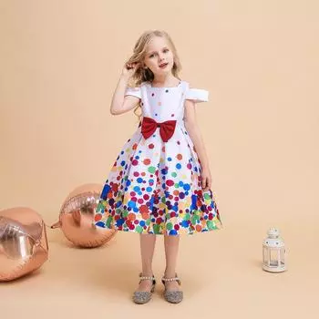 Детское платье для девочек, летние платья для вечеринки, дня рождения, детское элегантное платье принцессы, вечерние длинные платья 100 белый