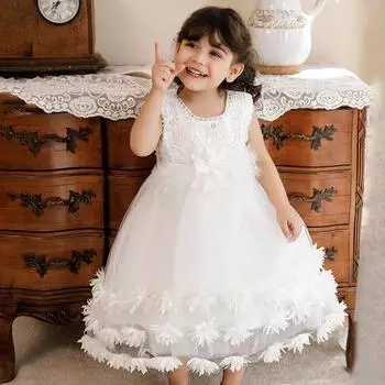 Детское платье для девочек, летние вечерние свадебные платья, детские вечерние платья с цветочным узором, длинные платья без рукавов для девочек 70 темно-розовый