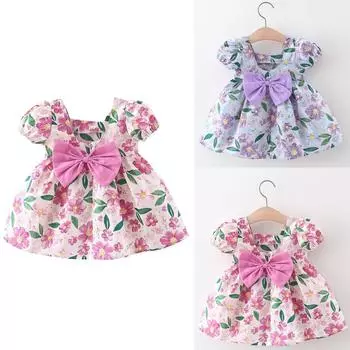 Детское платье для девочек, юбка принцессы, летнее платье, рубашка 100 синий