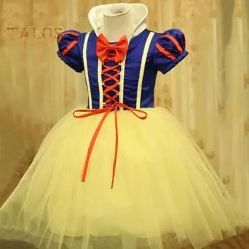 Детское платье для косплея на Хэллоуин в стиле принцессы с короткими рукавами, шнуровкой на бретелях, трапециевидным вырезом, бантом, декором на сцене, костюм для шоу 100cm