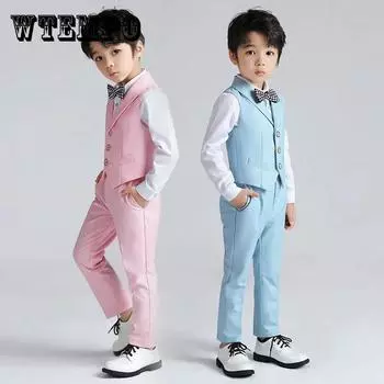 Детское платье, костюм для мальчика, жилет, костюм для выступления на фортепиано, костюм для мальчика-ведущего 180 чёрный