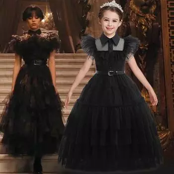 Детское платье костюмы на Хэллоуин платье косплей костюм для вечеринки 120 чёрный