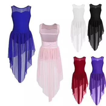 Детское платье-купальник без рукавов для девочек с открытой спиной и высоким низом, балетное танцевальное гимнастическое трико 3-4 Years чёрный