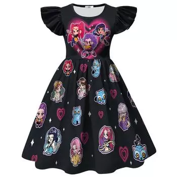 Детское платье Платье для ролевых игр Платье А-силуэта для девочек Платье для вечеринки 110 чёрный