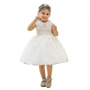 Детское платье принцессы для девочек, летняя одежда для младенцев, От 1 года, нарядные платья для крещения на день рождения, свадебный костюм с цветочным узором для девочек, От 0 до 5 лет 1Y розовый