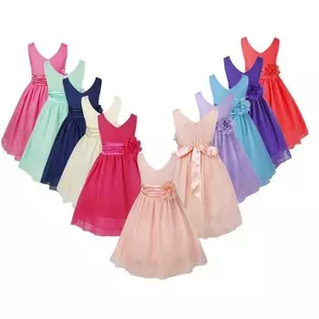 Детское платье принцессы для девочек с v-образным вырезом и цветочным узором, платье-пачка, пышное платье для выпускного вечера, свадебное платье подружки невесты, вечернее платье 2-3 Years лавандовый