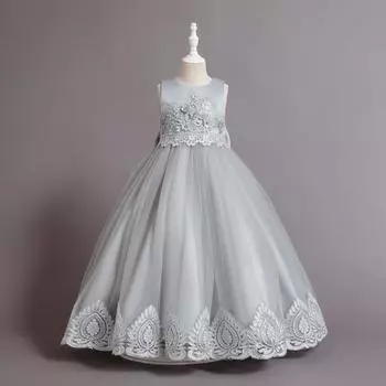 Детское платье принцессы, летнее платье с цветочным узором для девочек 120cm