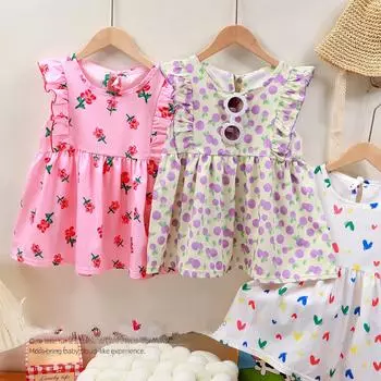 Детское платье принцессы. Летнее повседневное платье для девочек. 80cm