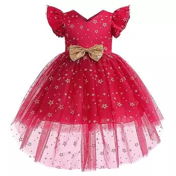 Детское платье принцессы, милые платья для свадебной вечеринки с блестками для девочек 3-10 лет, детский костюм для рождественского бала