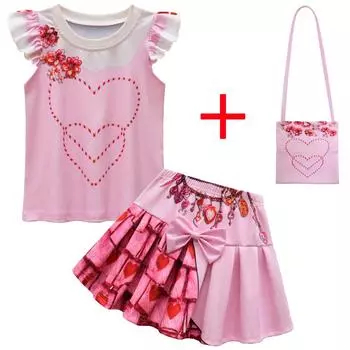 Детское платье принцессы в стиле аниме с принтом на Хэллоуин 120 розовый