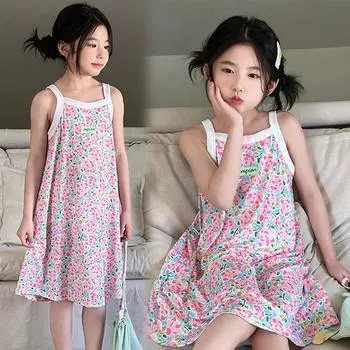 Детское платье с лямкой на шее. Летнее пляжное платье с майкой для девочек. 90cm