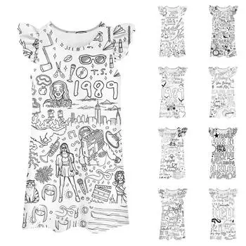 Детское платье, юбка с развевающимися рукавами, однотонное повседневное платье 110 бежевый