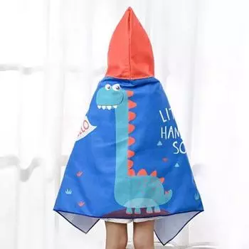 Детское пляжное полотенце, носимое, быстросохнущее, из микрофибры, накидка с принтом фламинго, полотенце для душа, одеяло для ежедневного использования темно-синий