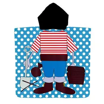 Детское пляжное полотенце с капюшоном, мультяшное темное банное полотенце из микрофибры для маленьких девочек и мальчиков, мягкие впитывающие полотенца с капюшоном для пляжного бассейна A