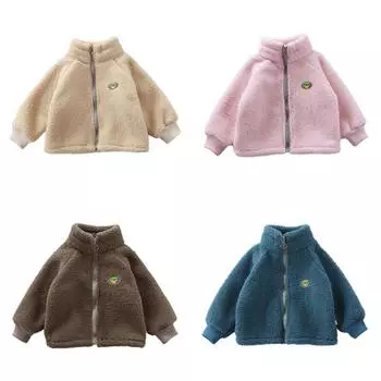 Детское плюшевое теплое пальто, куртка на молнии 120