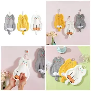 Детское полотенце для рук, полотенце для кошек, впитывающие полотенца из микрофибры, быстросохнущие впитывающие мочалки для кухни серый