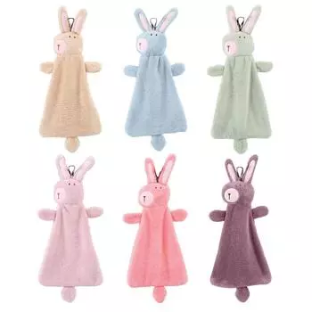 Детское полотенце для рук с милым рисунком животного из мультфильма, мягкое подвесное полотенце для лица, для детей, детской, кухни, ванной комнаты