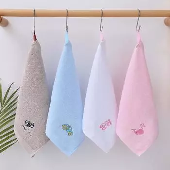 Детское полотенце из хлопка с рисунком из мультфильма, квадратное полотенце, мягкое, впитывающее слюну, для младенцев и малышей