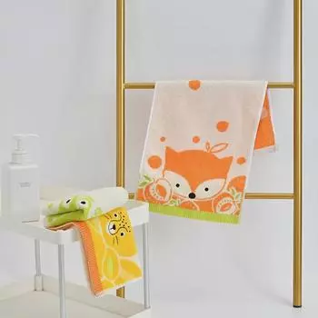 Детское полотенце Jieliya из чистого хлопка - с рисунком из мультфильмов, мягкое, впитывающее, удобное 50x25