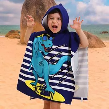 Детское полотенце с капюшоном, милый мультяшный халат, изысканный узор, хорошо впитывает влагу, приятный для кожи, складной халат для малышей