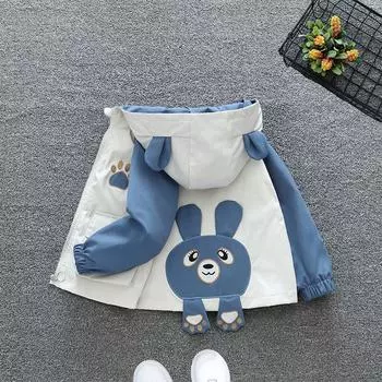 Детское повседневное пальто весна-осень Милая куртка с рисунком Куртка для мальчиков и девочек 80cm армия зеленый