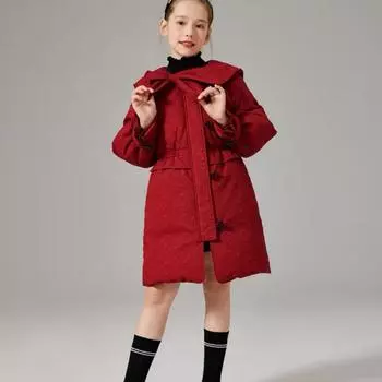 Детское повседневное теплое зимнее модное пальто принцессы с хлопковой подкладкой для девочек 120cm