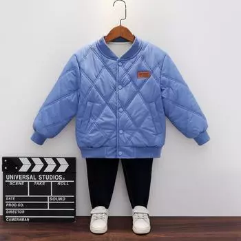 Детское повседневное зимнее пальто с хлопковой подкладкой. Пальто для мальчика на пуху из хлопка. 110cm