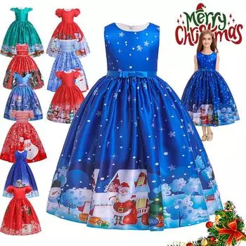Детское рождественское платье, рождественская одежда для снеговика, детский костюм принцессы на новогоднюю вечеринку, костюм Санта-Клауса для косплея, выпускное платье 12CM
