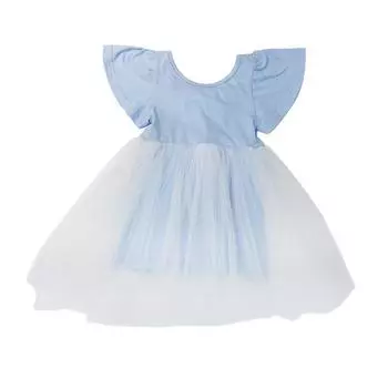 Детское сетчатое платье с большим бантом для девочек, милое платье принцессы, пышная юбка 11