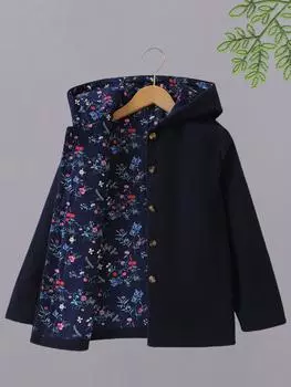 Детское шерстяное пальто для девочек на осень-зиму с подкладкой из однобортного кардигана с капюшоном и длинными рукавами в ковбойском стиле 130