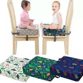 Детское сиденье-бустер, детский обеденный стол, нескользящая подушка, регулируемый ремень безопасности автомобиля и крепежный ремень, утолщенный, дышащий 32x32x8cm