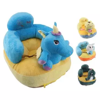 Детское сиденье, диван, мягкий плюш, удобная милая форма животного, предотвращает скольжение, регулируемый ребенок учится S Blue Horse