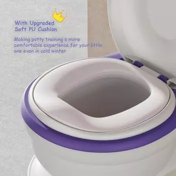 Детское сиденье для приучения к горшку, сиденье для унитаза, реалистичное сиденье для приучения к горшку для малышей, мальчиков и девочек, из мягкого полиуретана фиолетовый