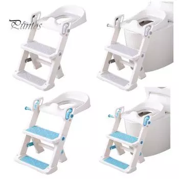 Детское сиденье для приучения к туалету с регулируемой высотой лестницы Складная стремянка Нескользящие накладки Приучающий к горшку Нескользящая лестница для приучения к туалету A серый