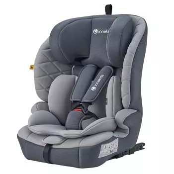 Детское сиденье innokids с креплением ISOFIX, совместимое с R129, для детей от 15 месяцев до 12 лет, легко устанавливается, чехол можно стирать в течение длительного времени серый