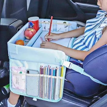 Детское сиденье поднос водонепроницаемый стол автомобиль портативный большой емкости детский дорожный поднос для хранения игрушек держатель для младенцев мультфильм детский забор для путешествий жёлтый