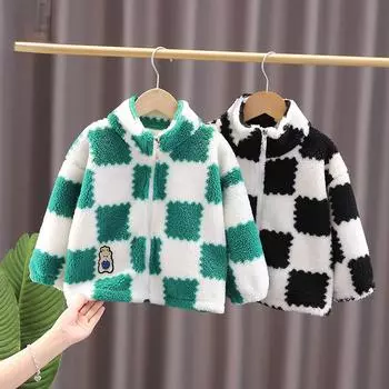 Детское стеганое пальто, осенне-зимний повседневный свитер для мальчиков и девочек 90cm