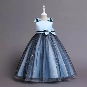 Детское свадебное платье, сетчатое марлевое платье принцессы для девочек на день рождения 100cm фиолетовый