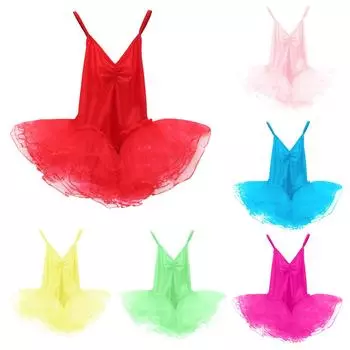 Детское танцевальное платье с подтяжками, балетное платье 120