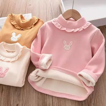 Детское весенне-осеннее базовое пальто осенне-зимнее круглое горло с длинными рукавами и принтом 100 бежевый