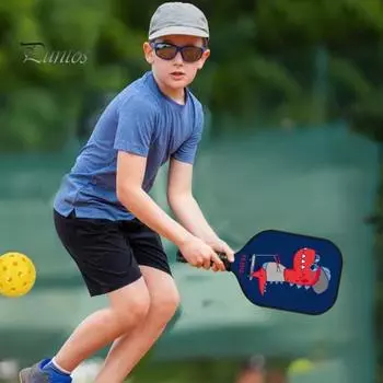 Детское весло для пиклбола с мультяшным принтом, легкая стекловолоконная детская ракетка для пиклбола, аксессуары для пиклбола, подарок на день рождения 35cm