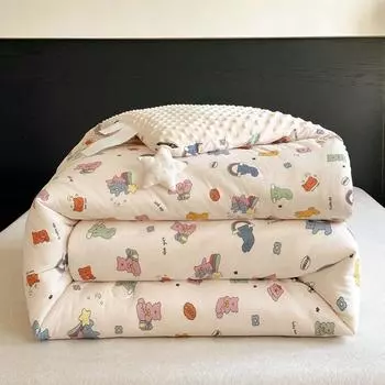 Детское вязаное одеяло для осени и зимы, толстое плюшевое, мультяшное постельное белье, одеяло, удобное, мягкое, теплое, необходимое для детской кроватки 120 x 150cm