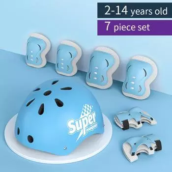 Детское защитное снаряжение шлем налокотники наколенники для девочек 3 4 5 6 7 8 9 10 11 12 лет мальчиков Подходит для катания на роликах и лыжах 2-14 year