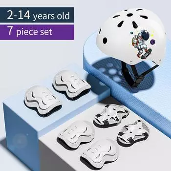 Детское защитное снаряжение шлем налокотники наколенники для девочек 3 4 5 6 7 8 9 10 11 12 лет мальчиков Подходит для катания на роликах и лыжах 2-14 year